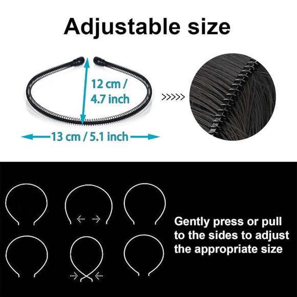 ⚡Men G-New 3pcs Metal Fashion Unisex Wavy Outdoor Sports Simple Elastic Headband - Picture 2 of 6